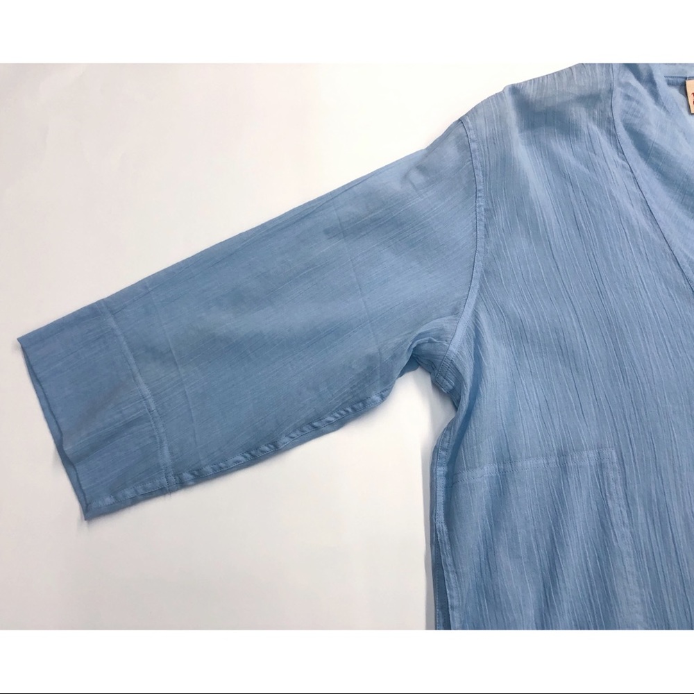 The Vermont Country Store Blue Cotton Blouse - Picture 13 of 16